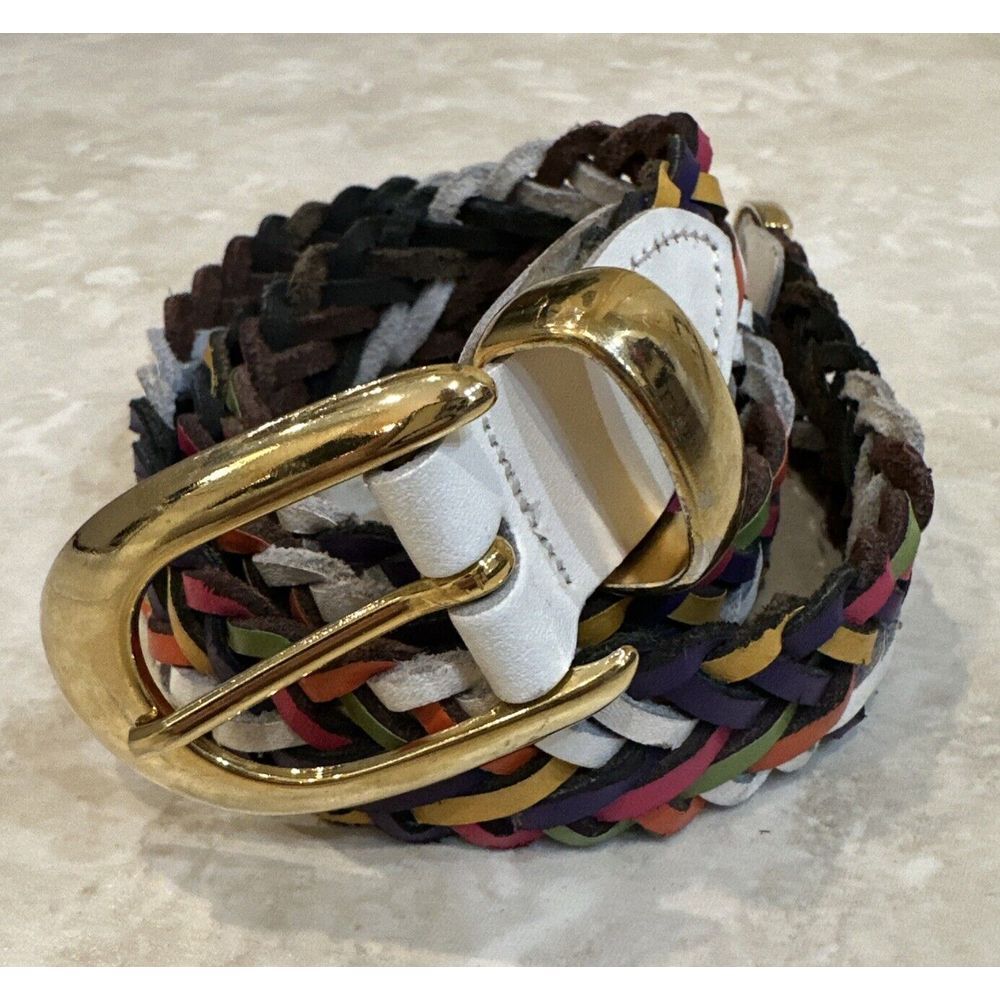 Capezio Colorful Braided Belt with Gold Buckle